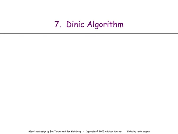 7. Dinic Algorithm