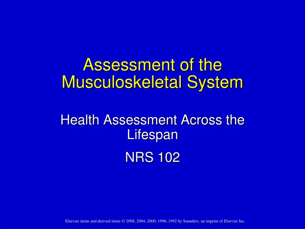 assessment of the musculoskeletal system