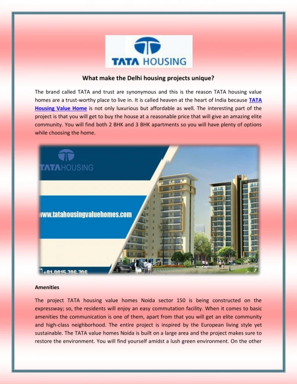 Residential unit at Tata Housing Value Homes