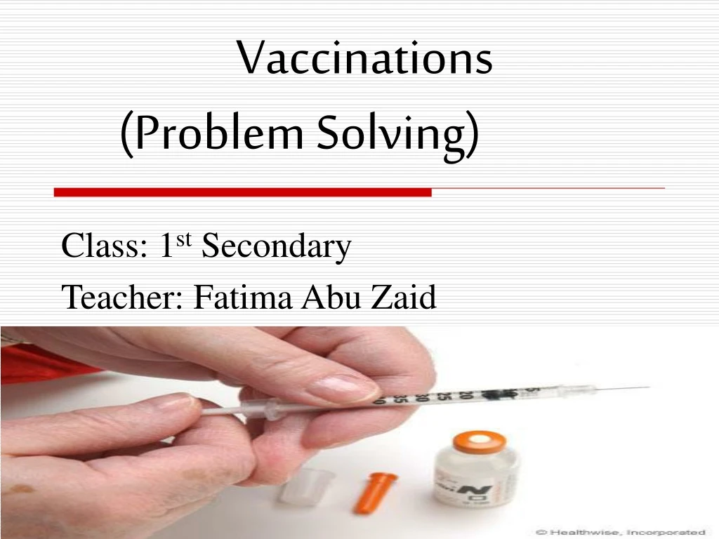 vaccinations problem solving
