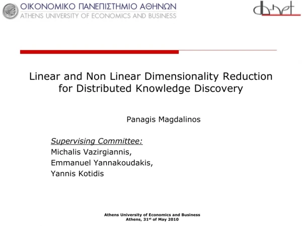Linear and Non Linear Dimensionality Reduction for Distributed Knowledge Discovery