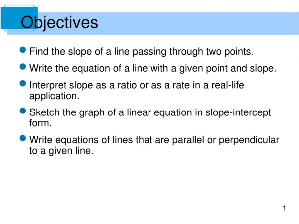 Find the slope of a line passing through two points.