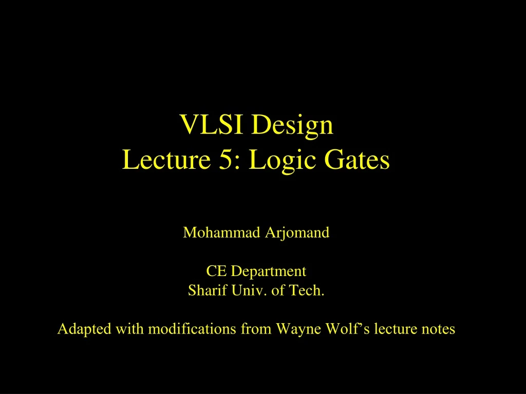 vlsi design lecture 5 logic gates