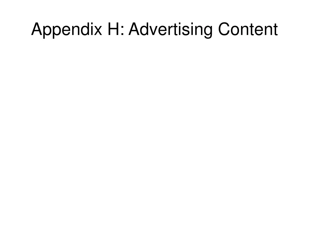 appendix h advertising content
