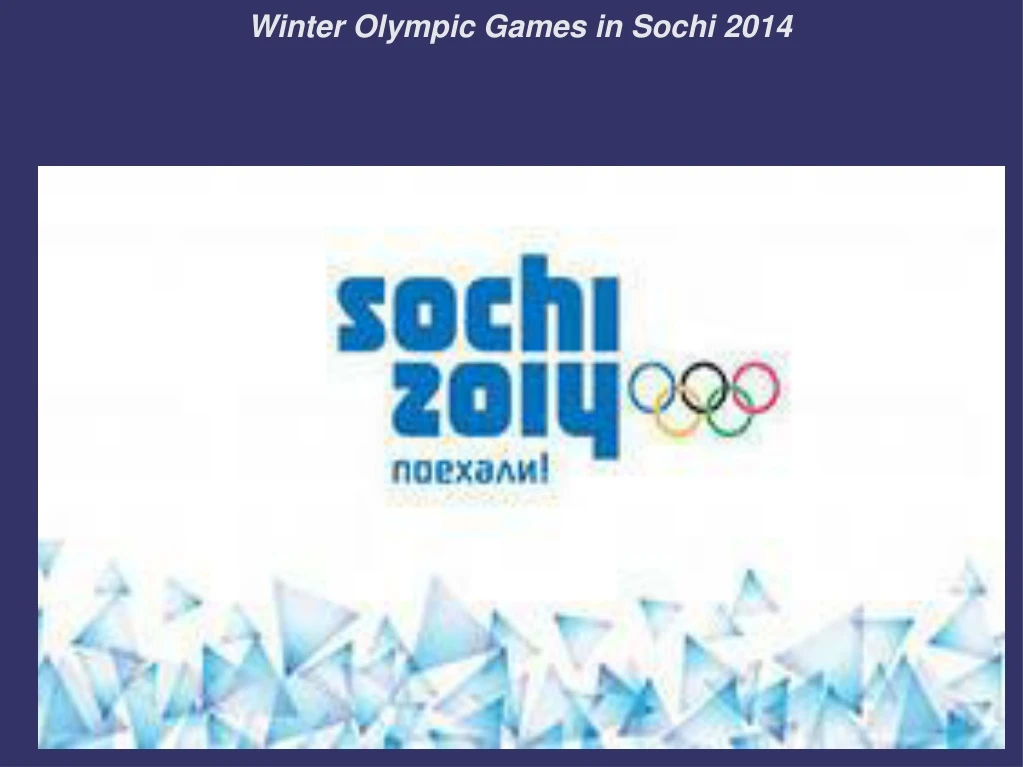 winter olympic games in sochi 2014