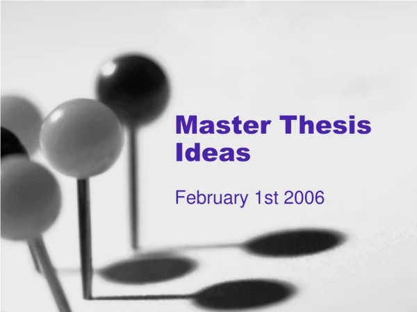 Master Thesis Ideas