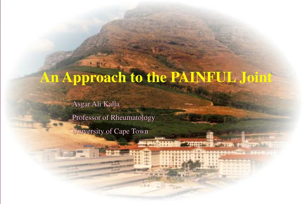 an approach to the painful joint