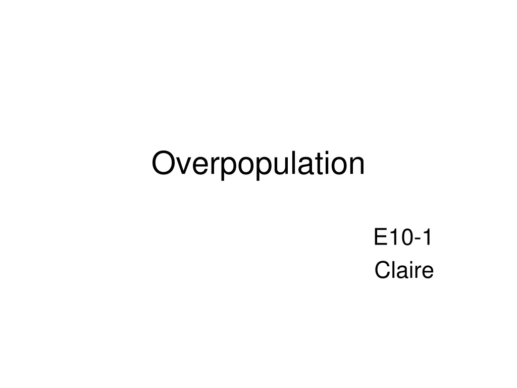 overpopulation