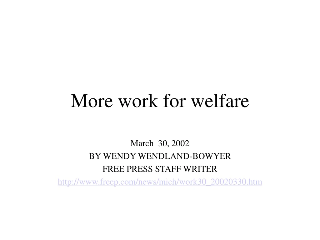 more work for welfare