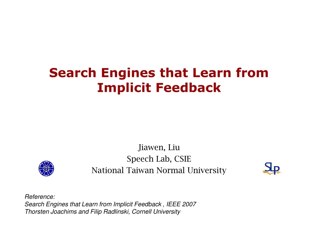 search engines that learn from implicit feedback
