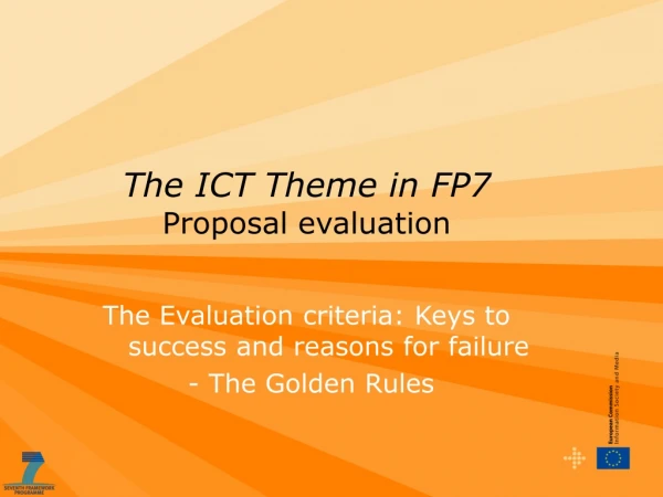 The ICT Theme in FP7 Proposal evaluation