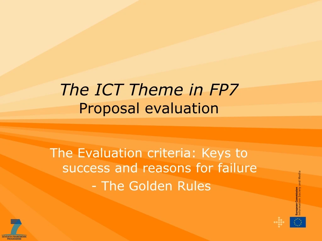 the ict theme in fp7 proposal evaluation