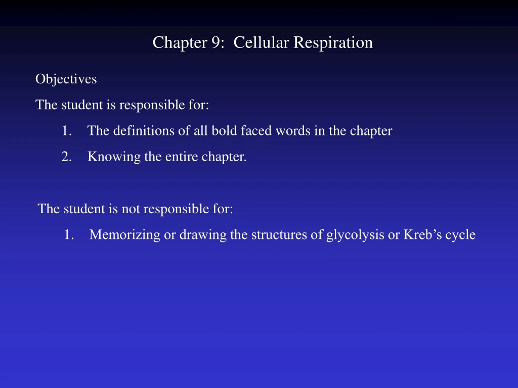 chapter 9 cellular respiration