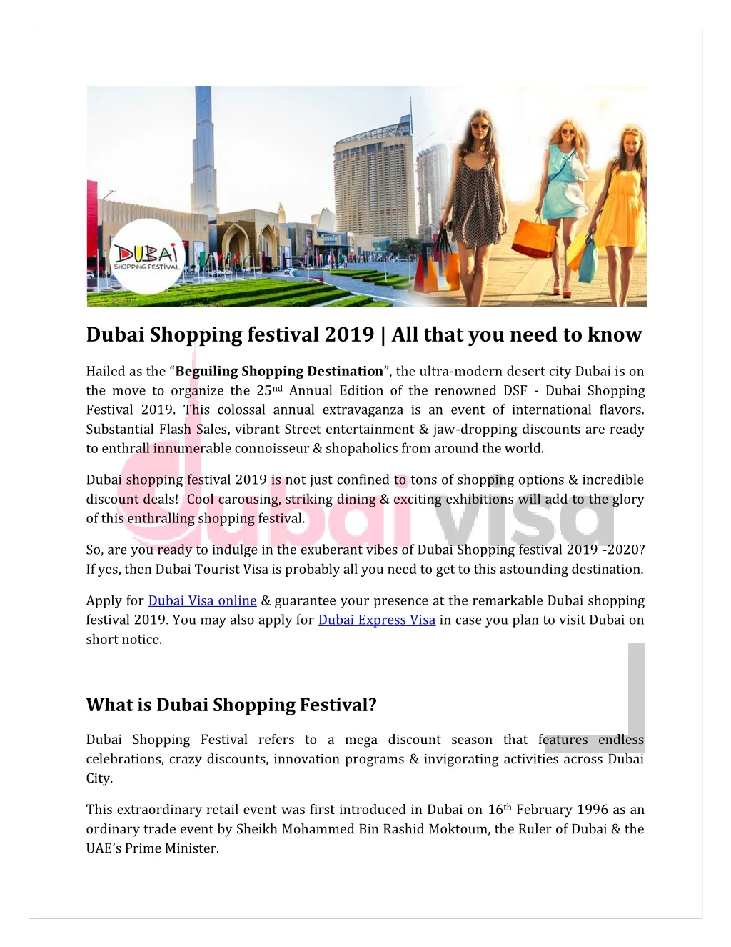 dubai shopping festival 2019 all that you need