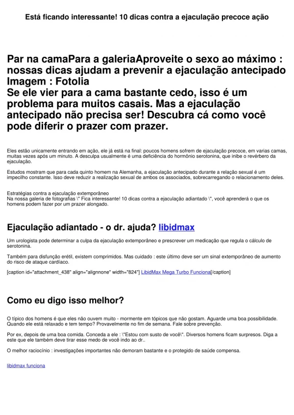 Está ficando interessante! 10 dicas contra a ejaculação adiantado ação