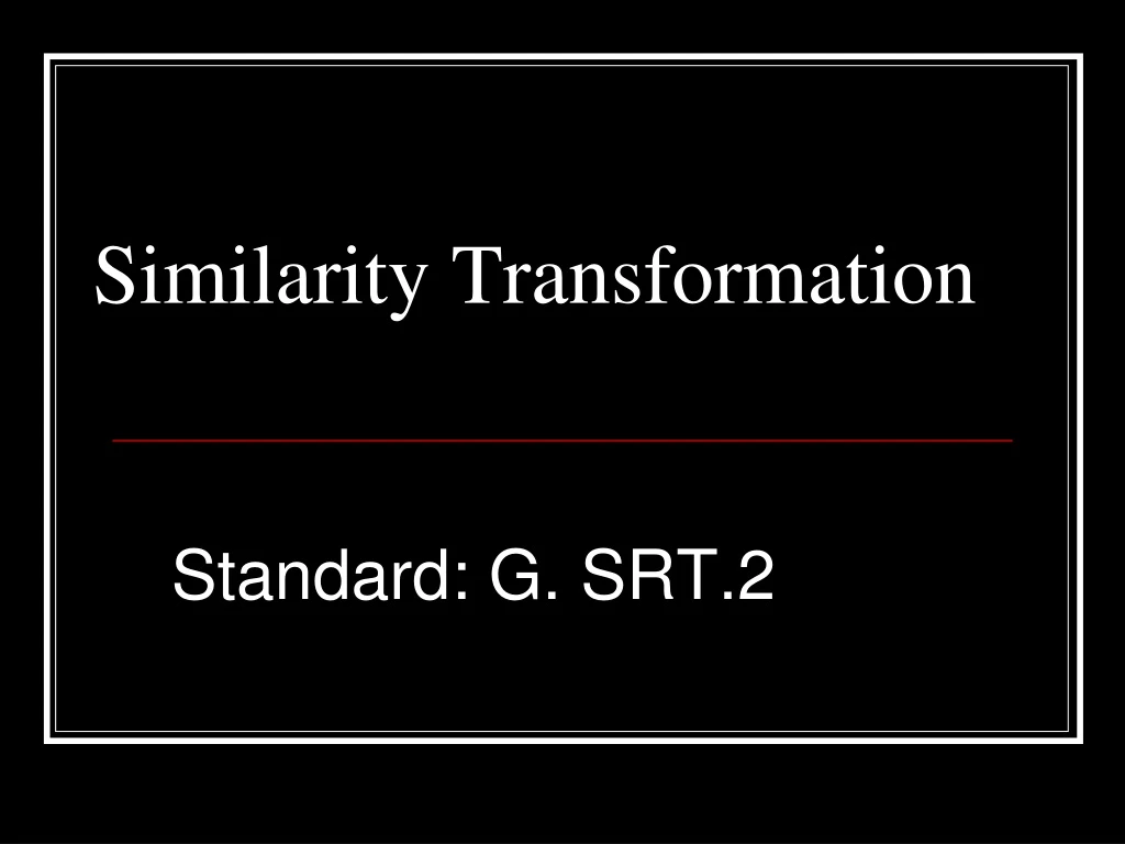 similarity transformation