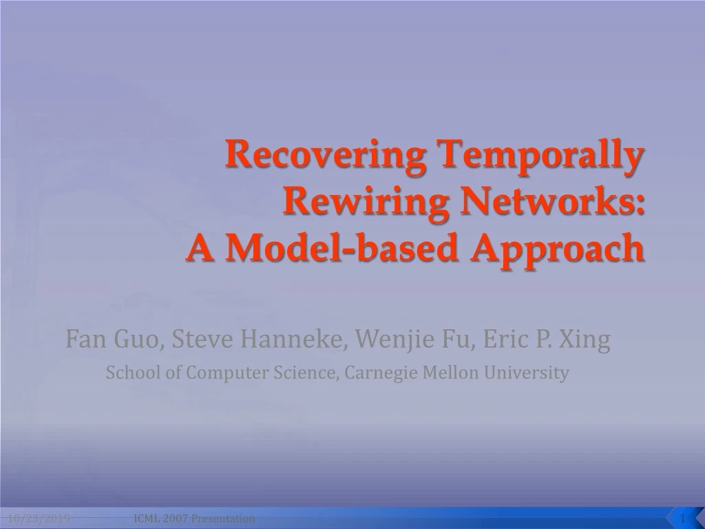recovering temporally rewiring networks a model based approach
