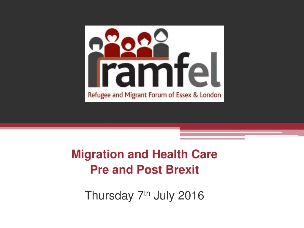 migration and health care pre and post brexit thursday 7 th july 2016