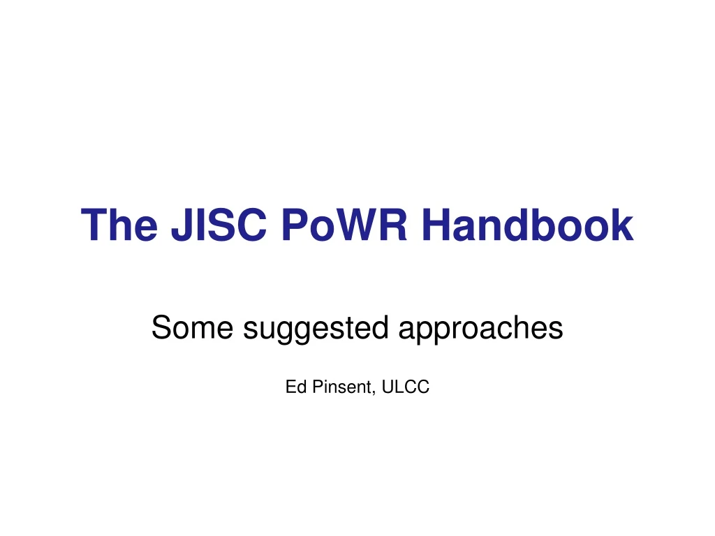 the jisc powr handbook