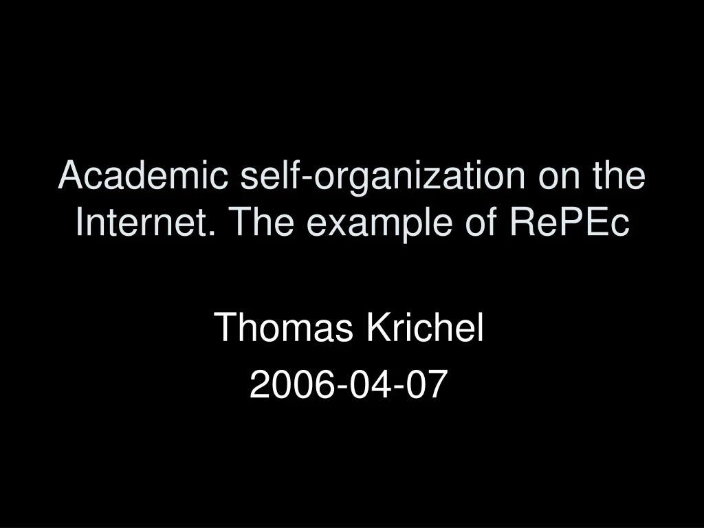thomas krichel 2006 04 07
