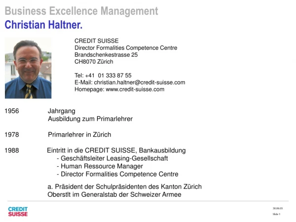 Business Excellence Management Christian Haltner.