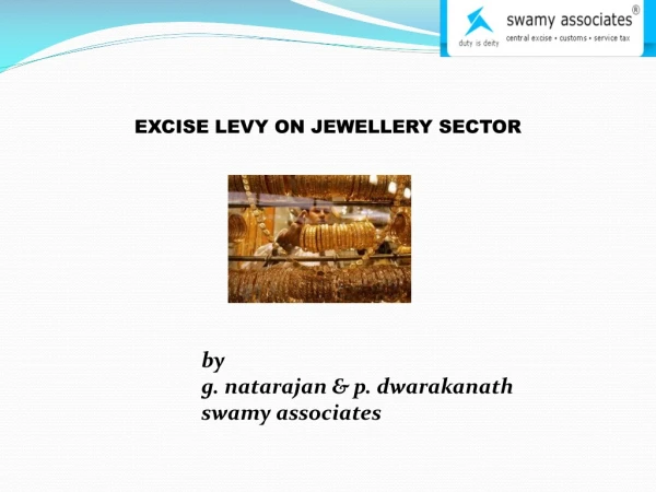 EXCISE LEVY ON JEWELLERY SECTOR