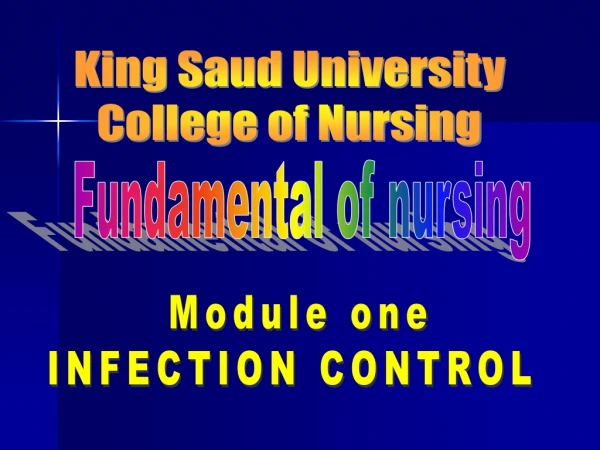 Module one INFECTION CONTROL