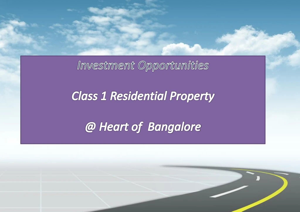 investment opportunities class 1 residential