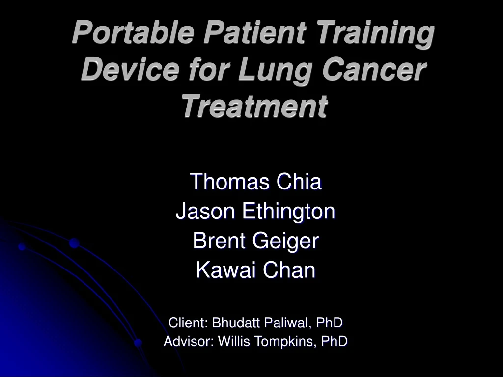 portable patient training device for lung cancer treatment
