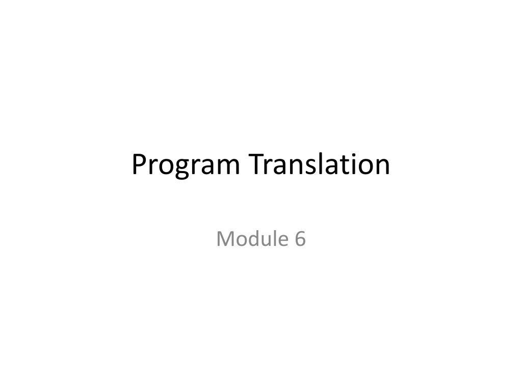 program translation