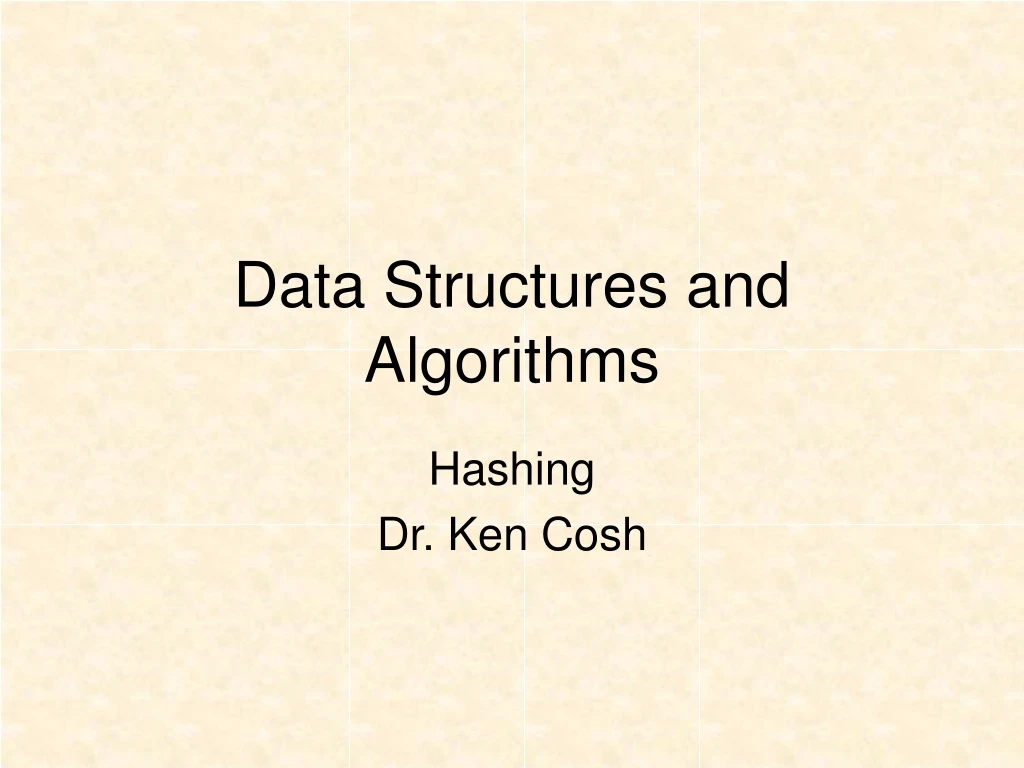 data structures and algorithms