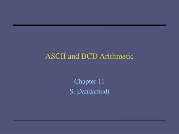 ASCII and BCD Arithmetic
