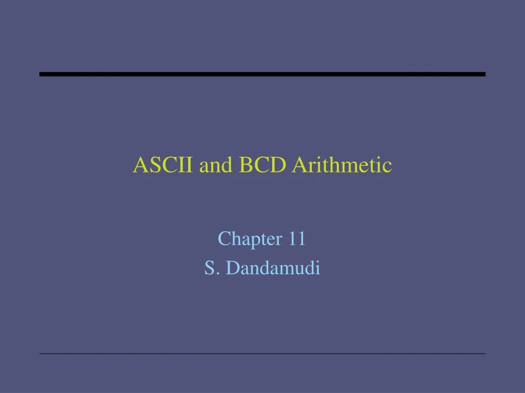 ascii and bcd arithmetic
