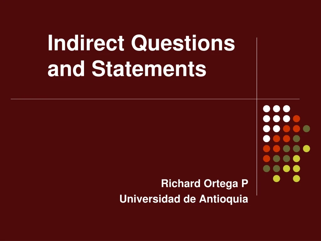 indirect questions and statements