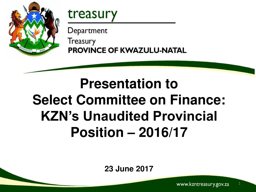 presentation to select committee on finance