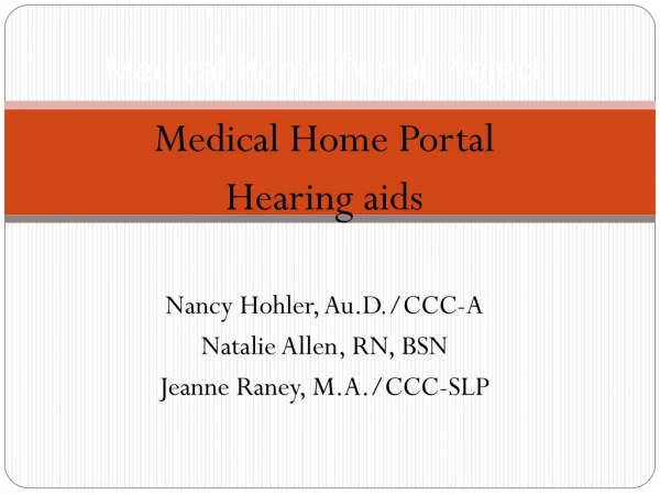Medical Home Portal Project