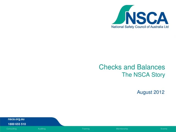 Checks and Balances The NSCA Story
