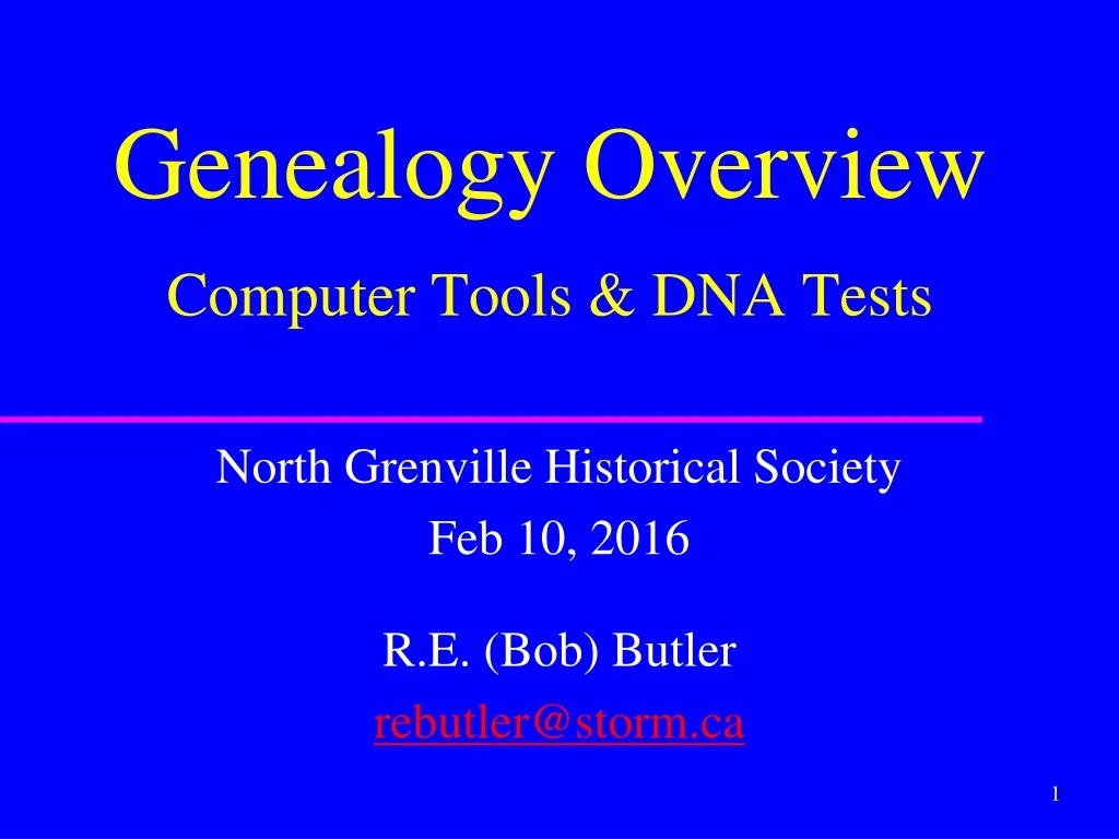 genealogy overview computer tools dna tests