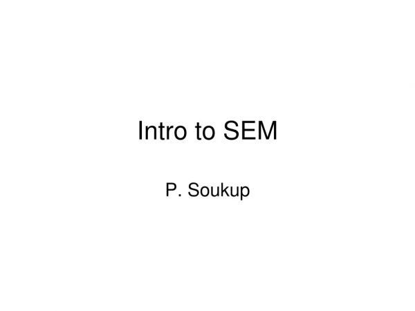 Intro to SEM