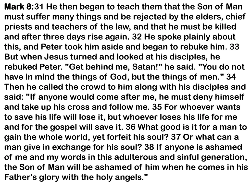 mark 8 31 he then began to teach them that
