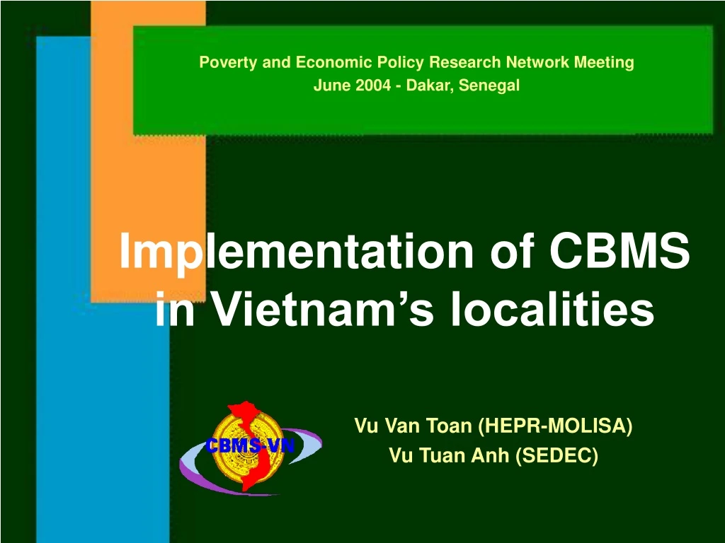 implementation of cbms in vietnam s localities vu van toan hepr molisa vu tuan anh sedec
