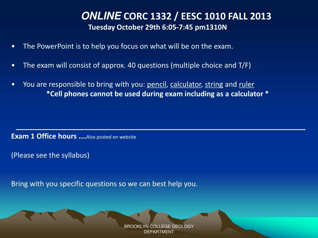 online corc 1332 eesc 1010 fall 2013 tuesday