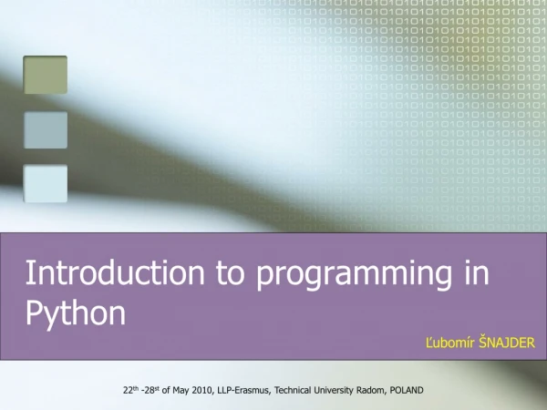 Introduction to programming in Python