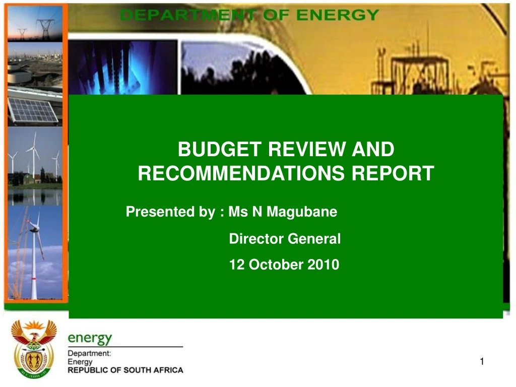 budget review and recommendations report