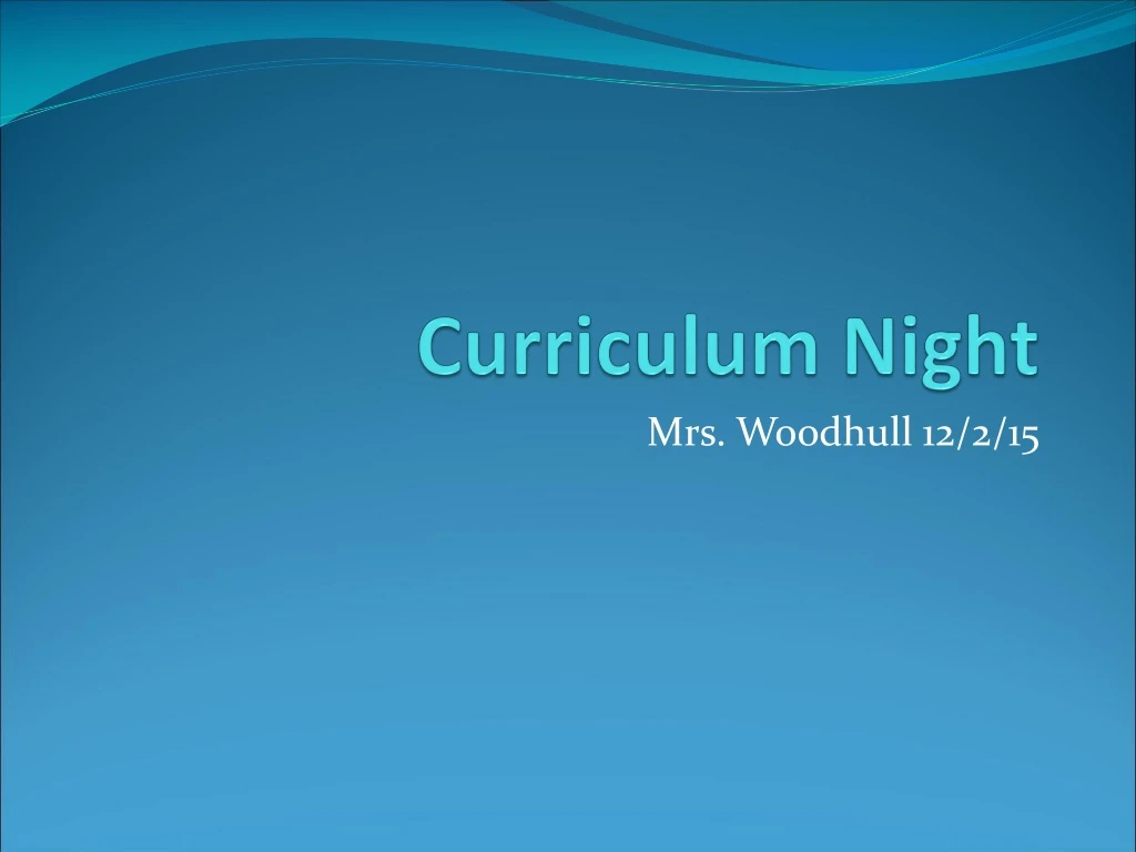 curriculum night