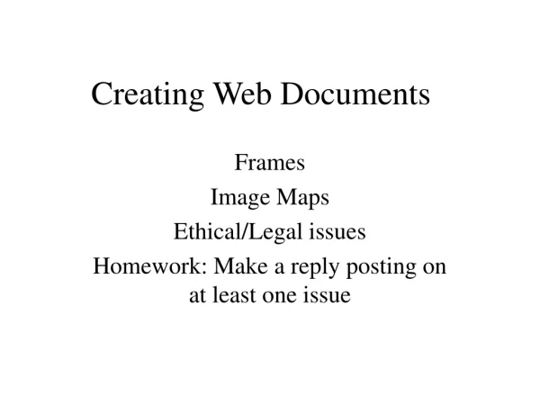 Creating Web Documents