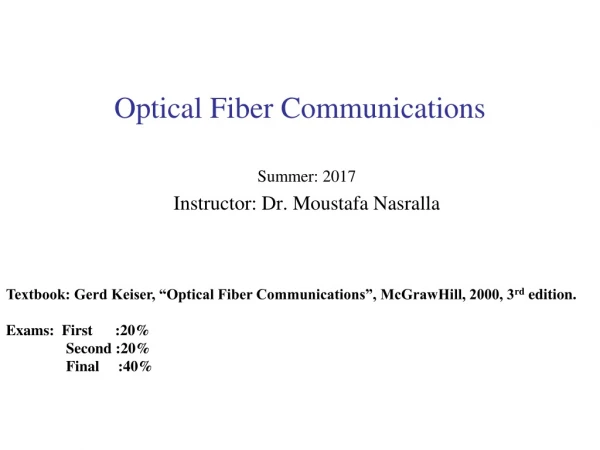 Optical Fiber Communications