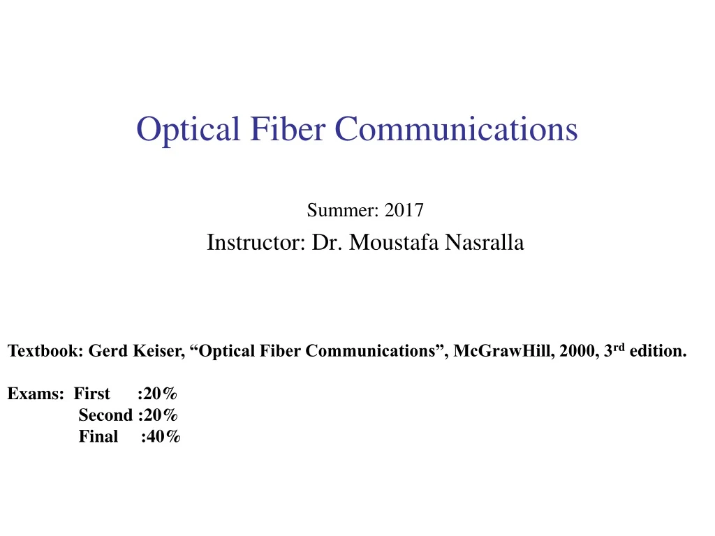 optical fiber communications