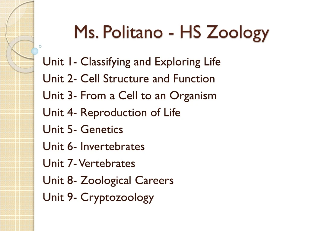 ms politano hs zoology