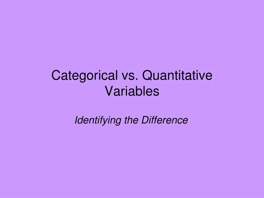 categorical vs quantitative variables